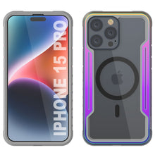Load image into Gallery viewer, Étui de protection Punkcase iPhone 15 Pro Armor Stealth MAG Defense - Qualité militaire, à plusieurs couches - Coque de protection [Arc-en-ciel]
