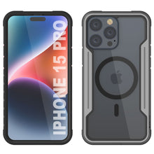 Load image into Gallery viewer, Punkcase iPhone 15 Pro Armor Stealth MAG Defense Case Coque de protection militaire de qualité supérieure à plusieurs couches [Gris-Noir]

