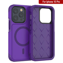 Load image into Gallery viewer, Étui PunkCaseiPhone 15 Pro, Série Spartan 2.0, Coque robuste et transparente avec protecteur d&#39;écran intégré [violet]
