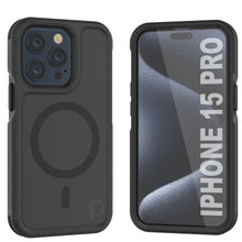 Load image into Gallery viewer, Coque PunkCase pour iPhone 15 Pro, Série Spartan 2.0, Couverture Claire et Robuste avec Protecteur d&#39;écran intégré [Noir]
