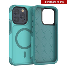 Load image into Gallery viewer, Coque PunkCase pour iPhone 15 Pro, Série Spartan 2.0, transparente, résistante et robuste avec protecteur d&#39;écran intégré [bleu]
