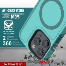 Load image into Gallery viewer, Coque PunkCase pour iPhone 15 Pro, Série Spartan 2.0, transparente, résistante et robuste avec protecteur d&#39;écran intégré [bleu]
