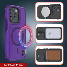 Load image into Gallery viewer, Étui PunkCaseiPhone 15 Pro, Série Spartan 2.0, Coque robuste et transparente avec protecteur d&#39;écran intégré [violet]
