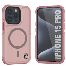 Load image into Gallery viewer, Coque PunkCase pour iPhone 15 Pro, Série Spartan 2.0, Robuste et Transparente avec Protection d&#39;écran intégrée [rose]
