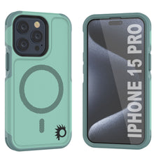 Load image into Gallery viewer, Coque PunkCase pour iPhone 15 Pro, Série Spartan 2.0, Protection Robuste Claire et Résistante avec Protecteur d&#39;Écran Intégré [teal]
