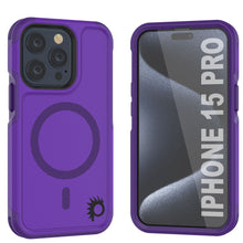 Load image into Gallery viewer, Étui PunkCaseiPhone 15 Pro, Série Spartan 2.0, Coque robuste et transparente avec protecteur d&#39;écran intégré [violet]
