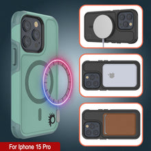 Load image into Gallery viewer, Coque PunkCase pour iPhone 15 Pro, Série Spartan 2.0, Protection Robuste Claire et Résistante avec Protecteur d&#39;Écran Intégré [teal]
