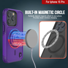 Load image into Gallery viewer, Étui PunkCaseiPhone 15 Pro, Série Spartan 2.0, Coque robuste et transparente avec protecteur d&#39;écran intégré [violet]
