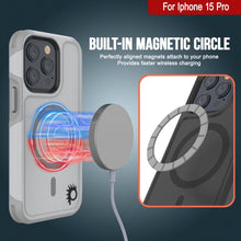 Load image into Gallery viewer, Coque PunkCase iPhone 15 Pro, [Série Spartan 2.0] Étui robuste transparent et résistant avec protecteur d&#39;écran intégré [blanc]
