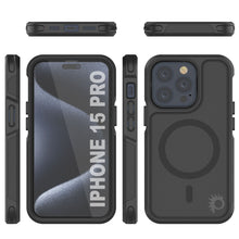 Load image into Gallery viewer, Coque PunkCase pour iPhone 15 Pro, Série Spartan 2.0, Couverture Claire et Robuste avec Protecteur d&#39;écran intégré [Noir]
