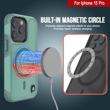 Load image into Gallery viewer, Coque PunkCase pour iPhone 15 Pro, Série Spartan 2.0, Protection Robuste Claire et Résistante avec Protecteur d&#39;Écran Intégré [teal]
