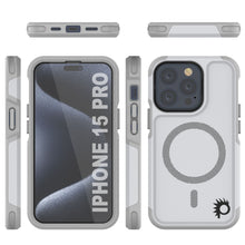 Load image into Gallery viewer, Coque PunkCase iPhone 15 Pro, [Série Spartan 2.0] Étui robuste transparent et résistant avec protecteur d&#39;écran intégré [blanc]
