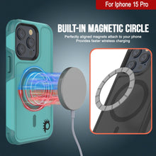 Load image into Gallery viewer, Coque PunkCase pour iPhone 15 Pro, Série Spartan 2.0, transparente, résistante et robuste avec protecteur d&#39;écran intégré [bleu]

