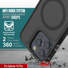 Load image into Gallery viewer, Coque PunkCase pour iPhone 15 Pro, Série Spartan 2.0, Couverture Claire et Robuste avec Protecteur d&#39;écran intégré [Noir]
