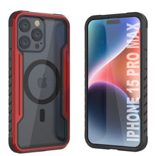 Charger l&#39;image dans la galerie, Coque de protection Punkcase iPhone 15 Pro Max Armor Stealth MAG Defense, de qualité militaire, avec couverture multicouche [Rouge].
