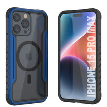 Charger l&#39;image dans la galerie, Housse de protection militaire de qualité supérieure de Punkcase pour iPhone 15 Pro Max, modèle Armor Stealth MAG Defense, avec revêtement multicouche [bleu marine].
