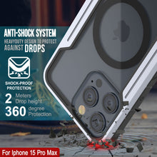 Charger l&#39;image dans la galerie, Punkcase Coque de protection Stealth MAG Defense pour iPhone 15 Pro Max, blindée, de qualité militaire, à plusieurs couches [Blanc]

