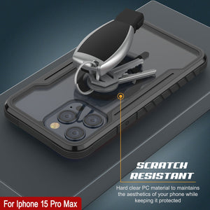 Coque de protection Punkcase iPhone 15 Pro Max Armor Stealth MAG Defense, de qualité militaire, avec revêtement multicouche [noir].