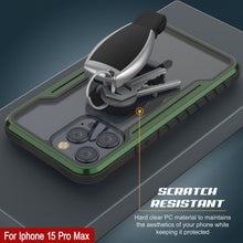 Charger l&#39;image dans la galerie, Housse de protection militaire Punkcase iPhone 15 Pro Max Armor Stealth MAG Defense, avec plusieurs couches de sécurité, de couleur verte foncée.
