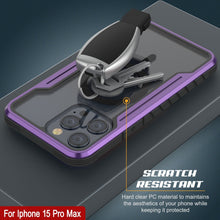 Charger l&#39;image dans la galerie, Punkcase iPhone 15 Pro Max Armor Stealth Étui de défense MAG protecteur de qualité militaire à couches multiples [Violet]
