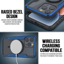 Charger l&#39;image dans la galerie, Housse de protection militaire de qualité supérieure de Punkcase pour iPhone 15 Pro Max, modèle Armor Stealth MAG Defense, avec revêtement multicouche [bleu marine].
