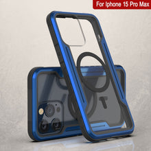 Charger l&#39;image dans la galerie, Housse de protection militaire de qualité supérieure de Punkcase pour iPhone 15 Pro Max, modèle Armor Stealth MAG Defense, avec revêtement multicouche [bleu marine].

