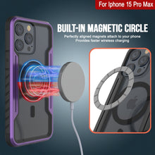 Charger l&#39;image dans la galerie, Punkcase iPhone 15 Pro Max Armor Stealth Étui de défense MAG protecteur de qualité militaire à couches multiples [Violet]
