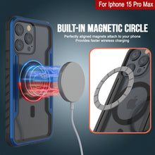 Charger l&#39;image dans la galerie, Housse de protection militaire de qualité supérieure de Punkcase pour iPhone 15 Pro Max, modèle Armor Stealth MAG Defense, avec revêtement multicouche [bleu marine].
