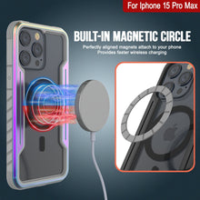 Charger l&#39;image dans la galerie, Étui de protection Punkcase iPhone 15 Pro Max Armor Stealth MAG Defense, de qualité militaire, avec une couverture multicylindre. [Arc-en-ciel]

