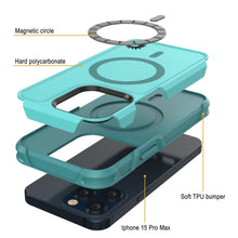 Charger l&#39;image dans la galerie, PunkCase Coque iPhone 15 Pro Max, [Série Spartan 2.0] Housse Claire Robuste et Résistante avec Protecteur d&#39;Écran Intégré [Bleu]
