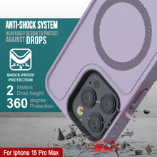 Charger l&#39;image dans la galerie, Coque PunkCase pour iPhone 15 Pro Max, Série Spartan 2.0, transparente, solide et résistance, avec protecteur d&#39;écran intégré [lilas]
