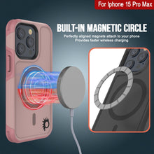 Charger l&#39;image dans la galerie, Coque PunkCase pour iPhone 15 Pro Max, Série Spartan 2.0, transparente, robuste et résistance avec protection d&#39;écran intégrée [rose]
