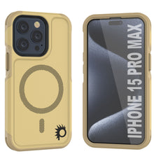 Charger l&#39;image dans la galerie, Étui PunkCase iPhone 15 Pro Max, série [Spartan 2.0], couverture solide et robuste transparente avec protecteur d&#39;écran intégré [jaune]
