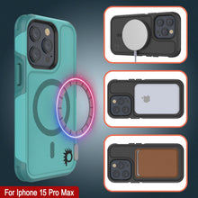 Charger l&#39;image dans la galerie, PunkCase Coque iPhone 15 Pro Max, [Série Spartan 2.0] Housse Claire Robuste et Résistante avec Protecteur d&#39;Écran Intégré [Bleu]
