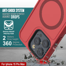 Charger l&#39;image dans la galerie, Coque PunkCase pour iPhone 15 Pro Max, série Spartan 2.0, transparente, robuste et durable, avec protecteur d&#39;écran intégré [rouge].
