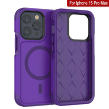 Charger l&#39;image dans la galerie, Étui PunkCase pour iPhone 15 Pro Max, [Série Spartan 2.0] Coque robuste transparente avec protecteur d&#39;écran intégré [violet]

