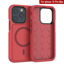 Charger l&#39;image dans la galerie, Coque PunkCase pour iPhone 15 Pro Max, série Spartan 2.0, transparente, robuste et durable, avec protecteur d&#39;écran intégré [rouge].
