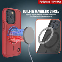 Charger l&#39;image dans la galerie, Coque PunkCase pour iPhone 15 Pro Max, série Spartan 2.0, transparente, robuste et durable, avec protecteur d&#39;écran intégré [rouge].
