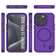 Charger l&#39;image dans la galerie, Étui PunkCase pour iPhone 15 Pro Max, [Série Spartan 2.0] Coque robuste transparente avec protecteur d&#39;écran intégré [violet]

