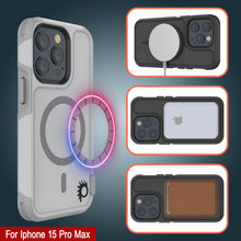 Charger l&#39;image dans la galerie, Coque PunkCase pour iPhone 15 Pro Max, Série Spartan 2.0, Housse Robuste Transparente avec Protège-écran intégré [blanc]
