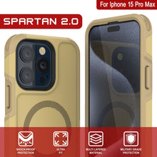 Charger l&#39;image dans la galerie, Étui PunkCase iPhone 15 Pro Max, série [Spartan 2.0], couverture solide et robuste transparente avec protecteur d&#39;écran intégré [jaune]
