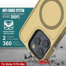 Charger l&#39;image dans la galerie, Étui PunkCase iPhone 15 Pro Max, série [Spartan 2.0], couverture solide et robuste transparente avec protecteur d&#39;écran intégré [jaune]
