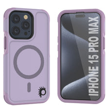Charger l&#39;image dans la galerie, Coque PunkCase pour iPhone 15 Pro Max, Série Spartan 2.0, transparente, solide et résistance, avec protecteur d&#39;écran intégré [lilas]

