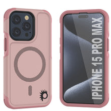 Charger l&#39;image dans la galerie, Coque PunkCase pour iPhone 15 Pro Max, Série Spartan 2.0, transparente, robuste et résistance avec protection d&#39;écran intégrée [rose]
