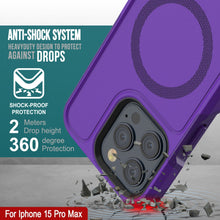 Charger l&#39;image dans la galerie, Étui PunkCase pour iPhone 15 Pro Max, [Série Spartan 2.0] Coque robuste transparente avec protecteur d&#39;écran intégré [violet]
