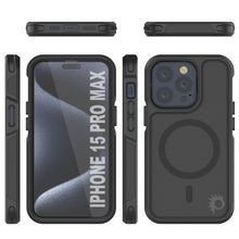 Charger l&#39;image dans la galerie, Coque PunkCase pour iPhone 15 Pro Max, Série Spartan 2.0, transparente, robuste, avec protecteur d&#39;écran intégré, noir.
