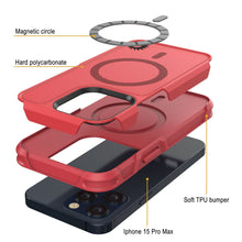 Charger l&#39;image dans la galerie, Coque PunkCase pour iPhone 15 Pro Max, série Spartan 2.0, transparente, robuste et durable, avec protecteur d&#39;écran intégré [rouge].
