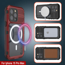 Load image into Gallery viewer, Coque étanche en aluminium pour iPhone 16 Pro Max Metal Extreme 2.0 Series IP68 avec protection d&#39;écran intégrée [rouge-noir]
