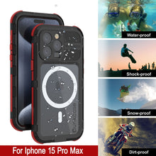 Load image into Gallery viewer, Coque étanche en aluminium pour iPhone 16 Pro Max Metal Extreme 2.0 Series IP68 avec protection d&#39;écran intégrée [noir-rouge]
