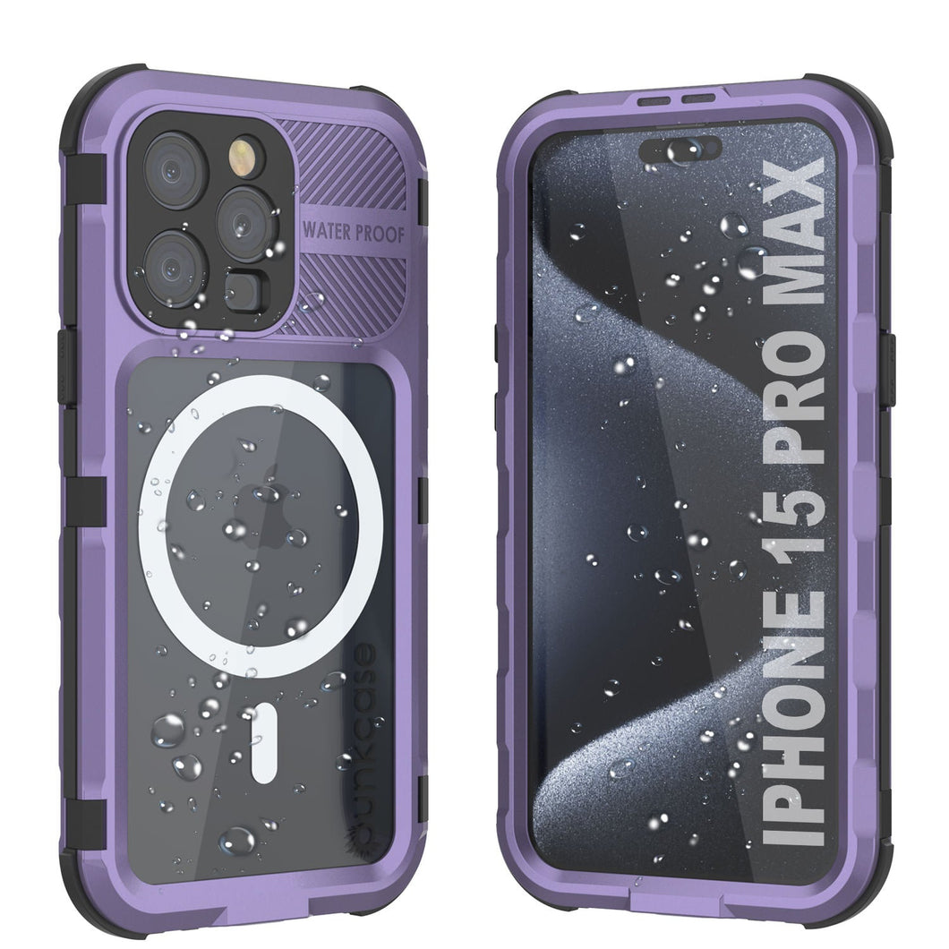 Coque étanche en aluminium pour iPhone 16 Pro Max Metal Extreme 2.0 Series IP68 avec protection d'écran intégrée [Violet]